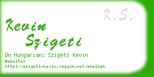kevin szigeti business card